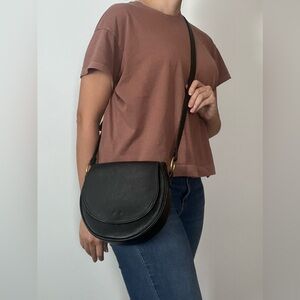 Elegant Black Leather Crossbody Bag